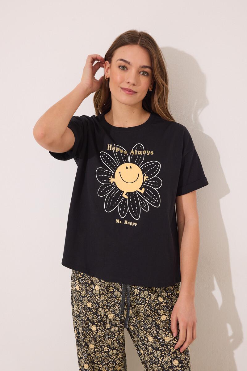 women'secret Pijama largo algodón Smiley manga corta En oferta