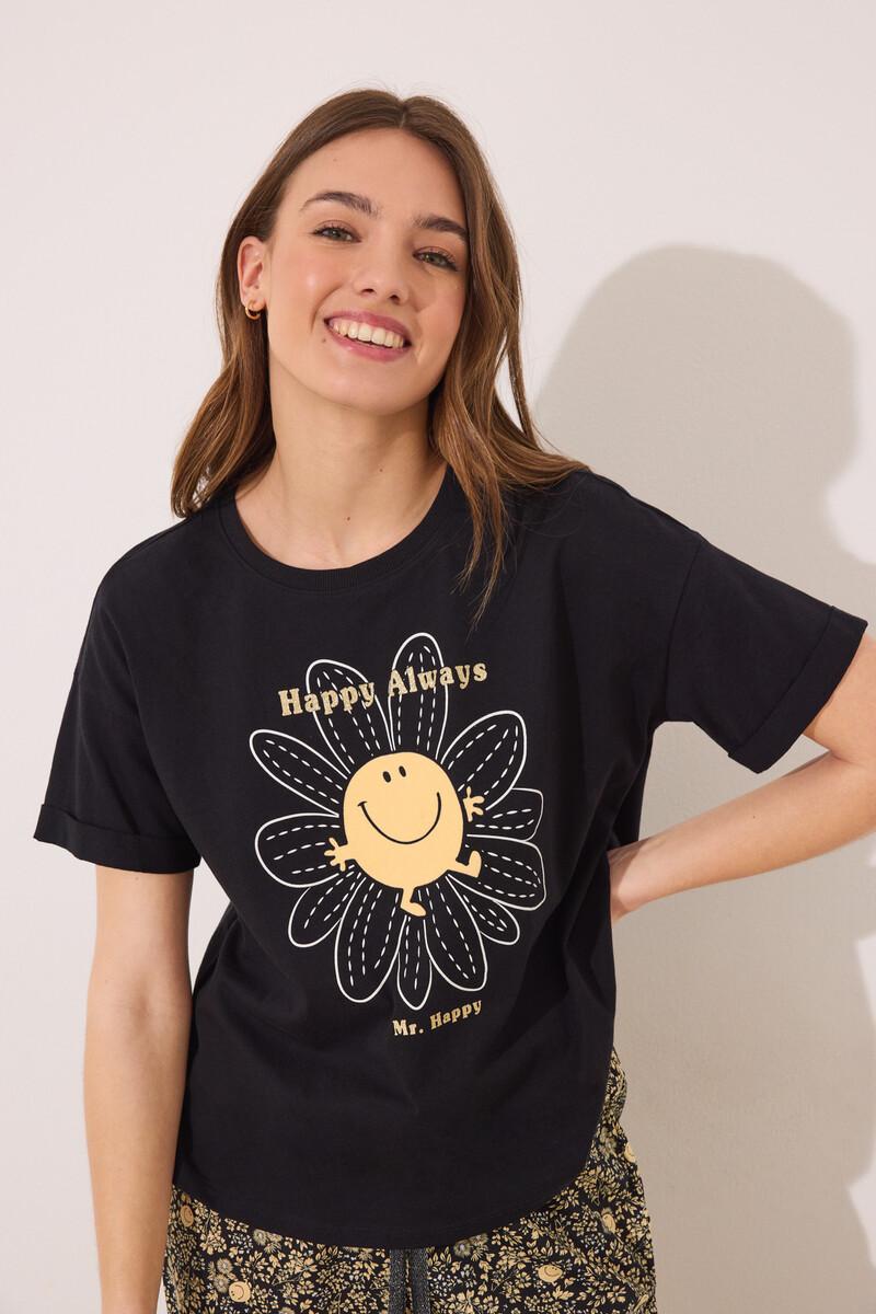 women'secret Pijama largo algodón Smiley manga corta En oferta