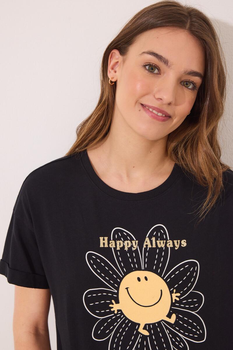women'secret Pijama largo algodón Smiley manga corta En oferta