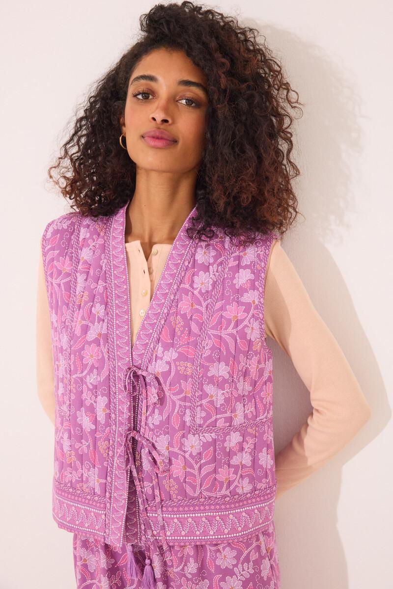 women'secret Chaleco acolchado morado print floral Los más vendidos