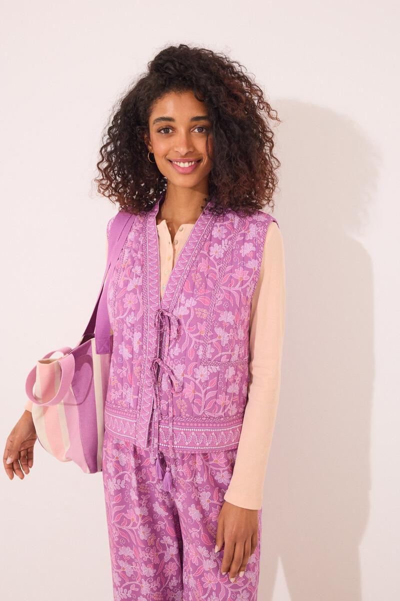 women'secret Chaleco acolchado morado print floral Los más vendidos