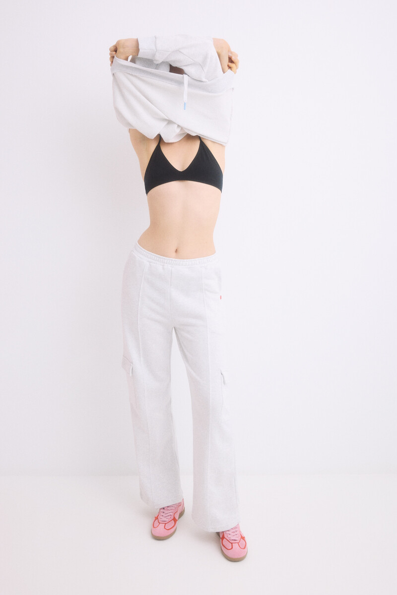 women'secret Pantalón largo flare felpa gris Ventas relámpago