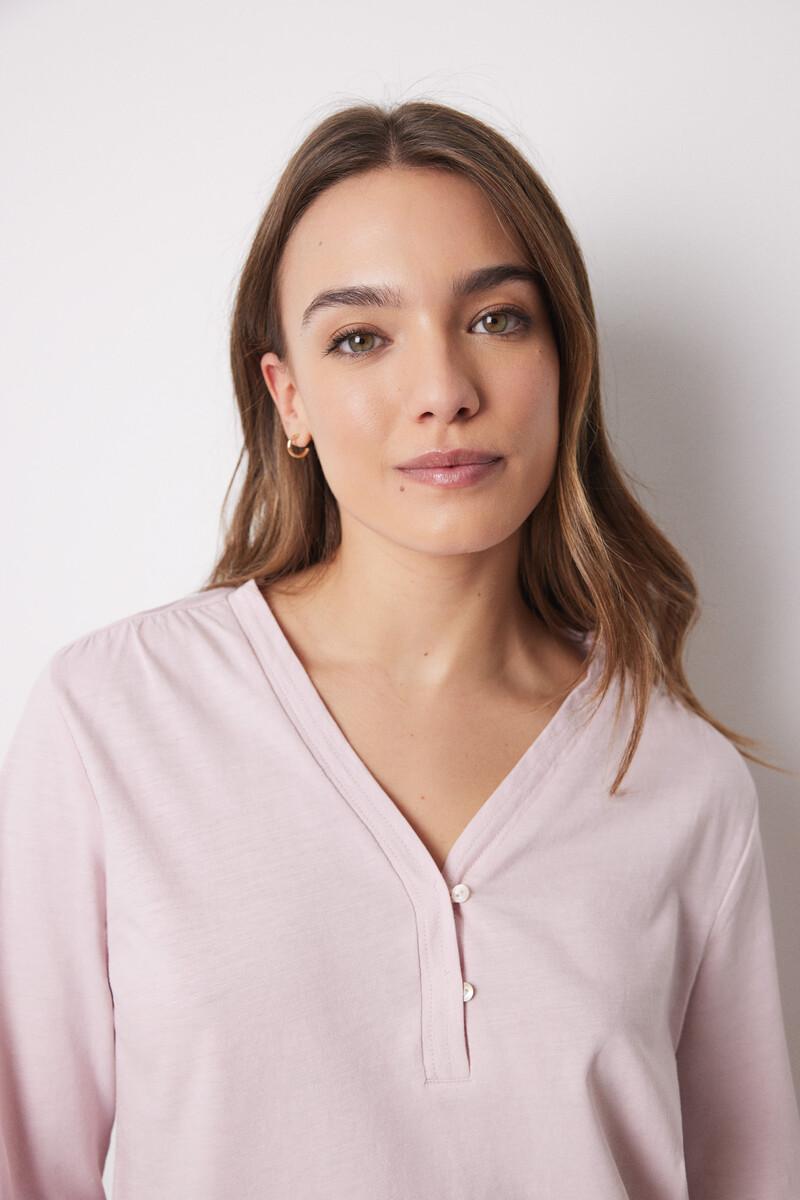 women'secret Camiseta manga larga 100% algodón rosa Descuento