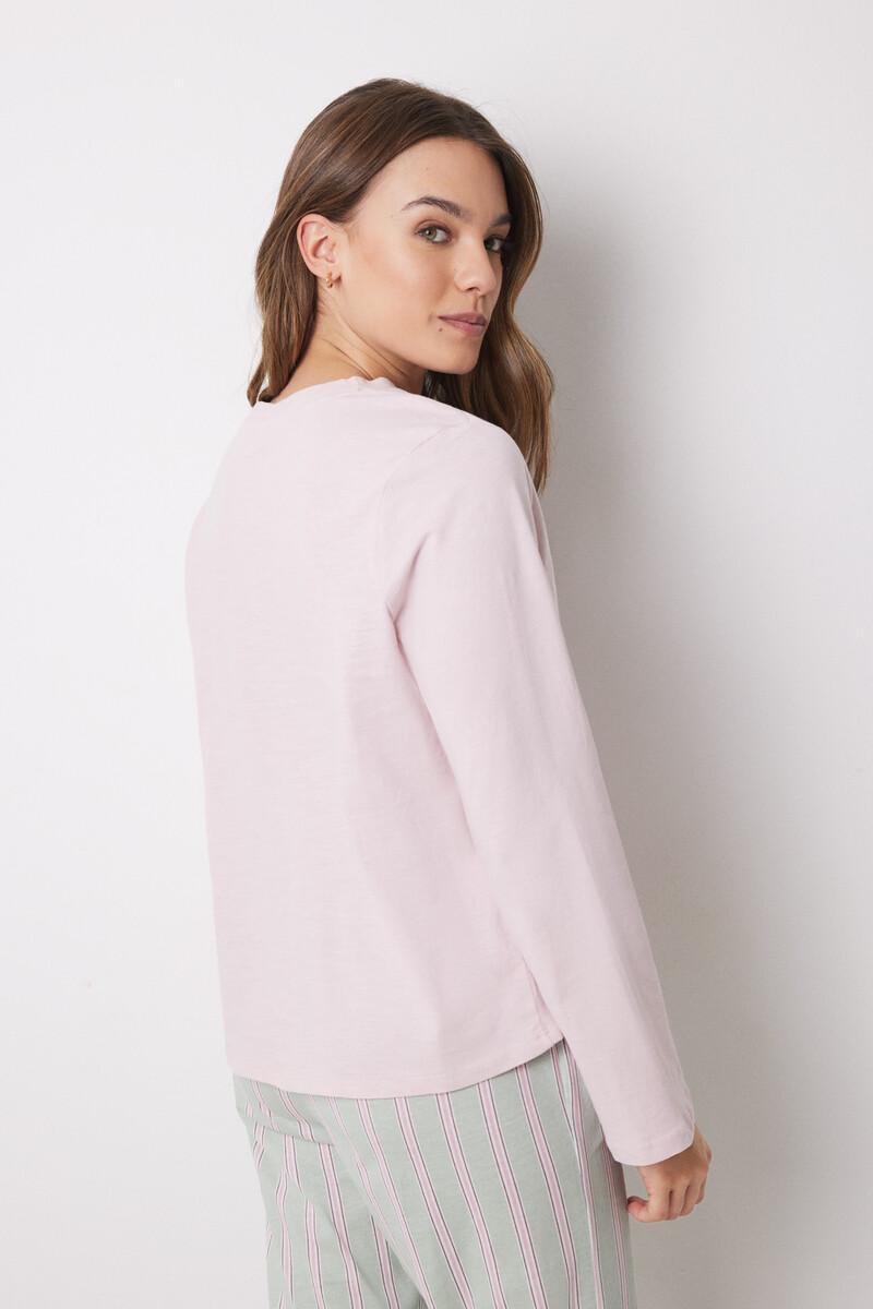 women'secret Camiseta manga larga 100% algodón rosa Descuento