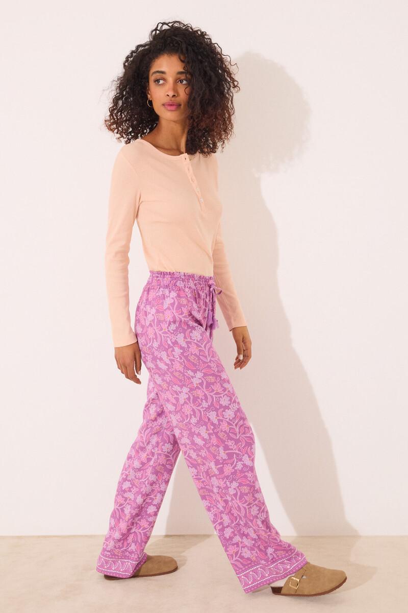 women'secret Pantalón largo viscosa estampado boho floral Tienda