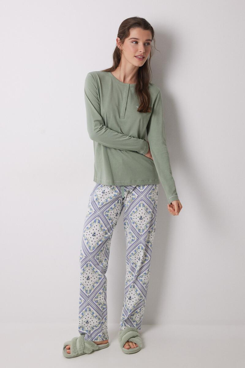 women'secret Pijama largo 100% algodón estampado pañuelo COMPRAR AHORA