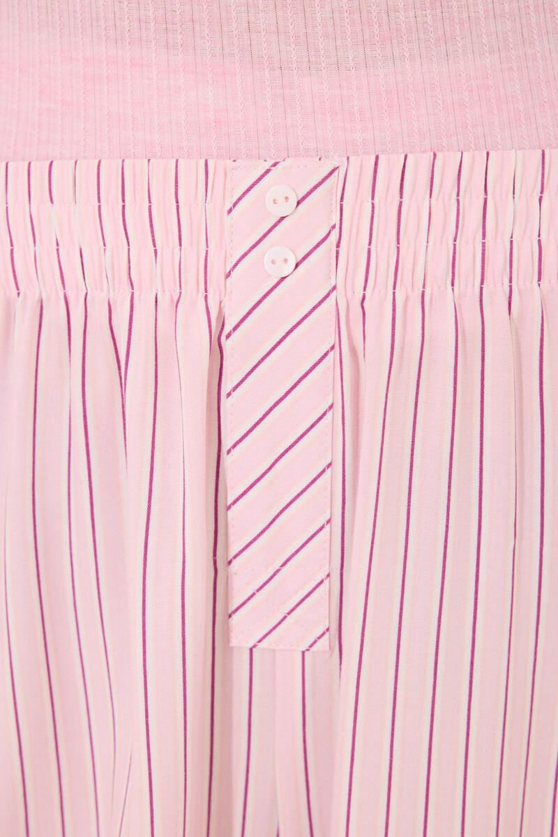 women'secret Pijama viscosa canalé rosa rayas Último día