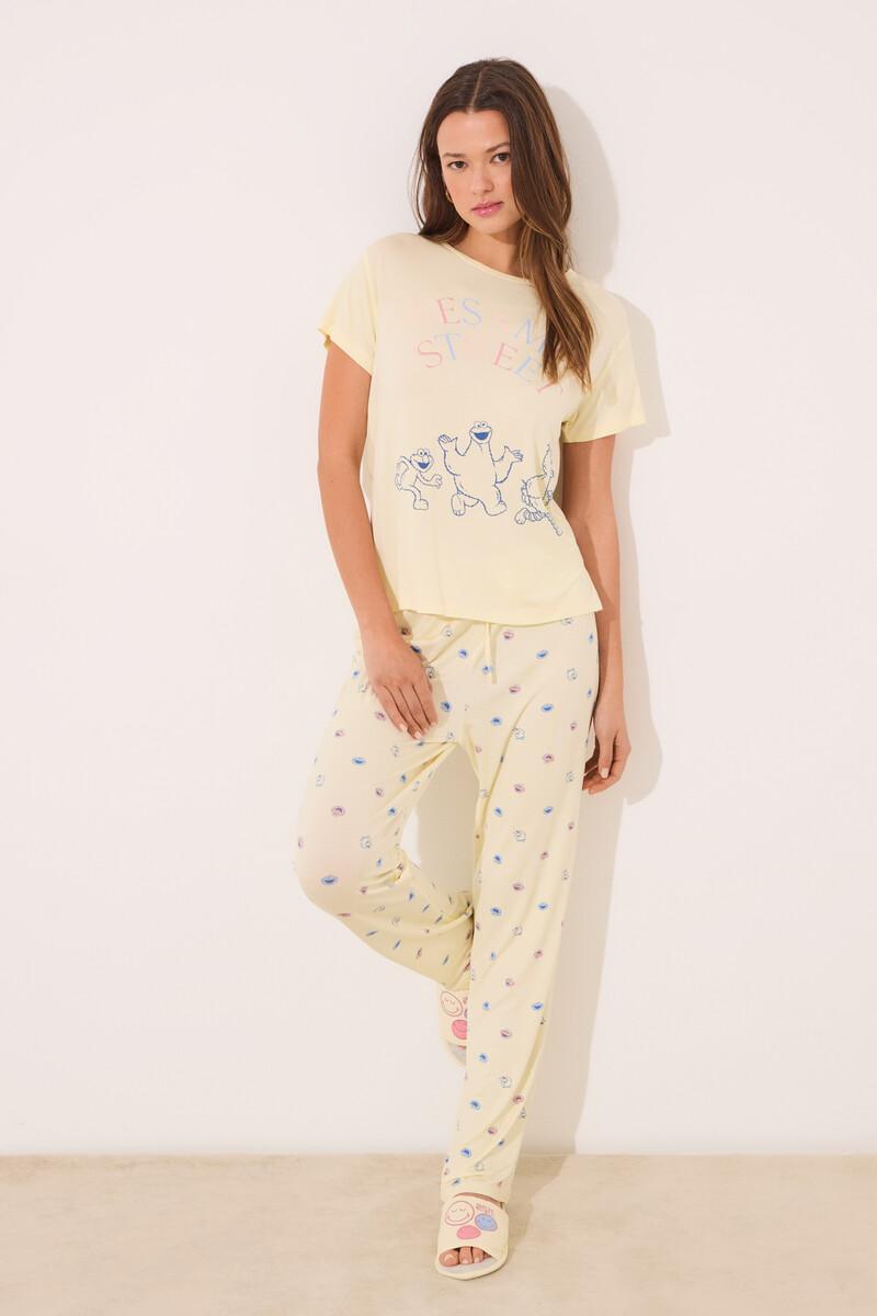 women'secret Pijama viscosa soft touch amarillo "Barrio Sésamo" Precio de fábrica