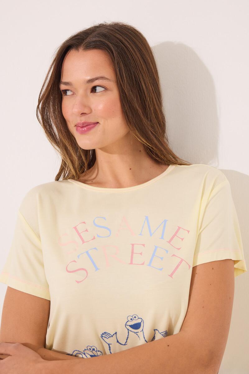 women'secret Pijama viscosa soft touch amarillo "Barrio Sésamo" Precio de fábrica