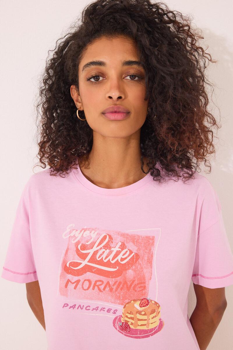 women'secret Camiseta manga corta 100% algodón rosa Promoción por tiempo limitado