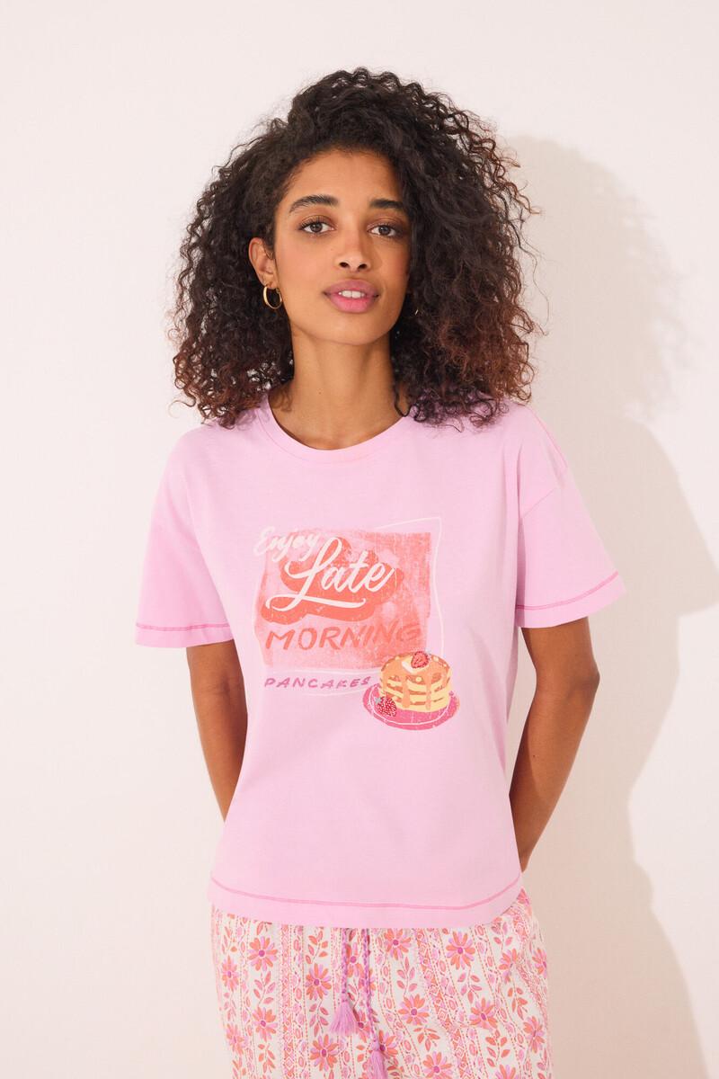 women'secret Camiseta manga corta 100% algodón rosa Promoción por tiempo limitado