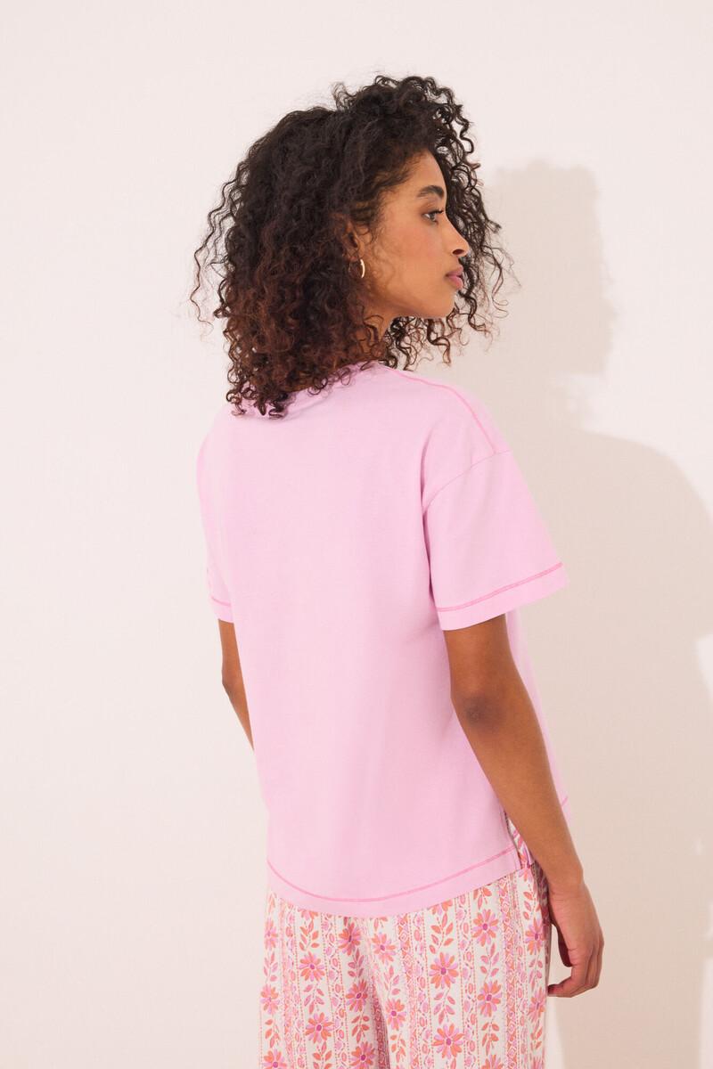 women'secret Camiseta manga corta 100% algodón rosa Promoción por tiempo limitado