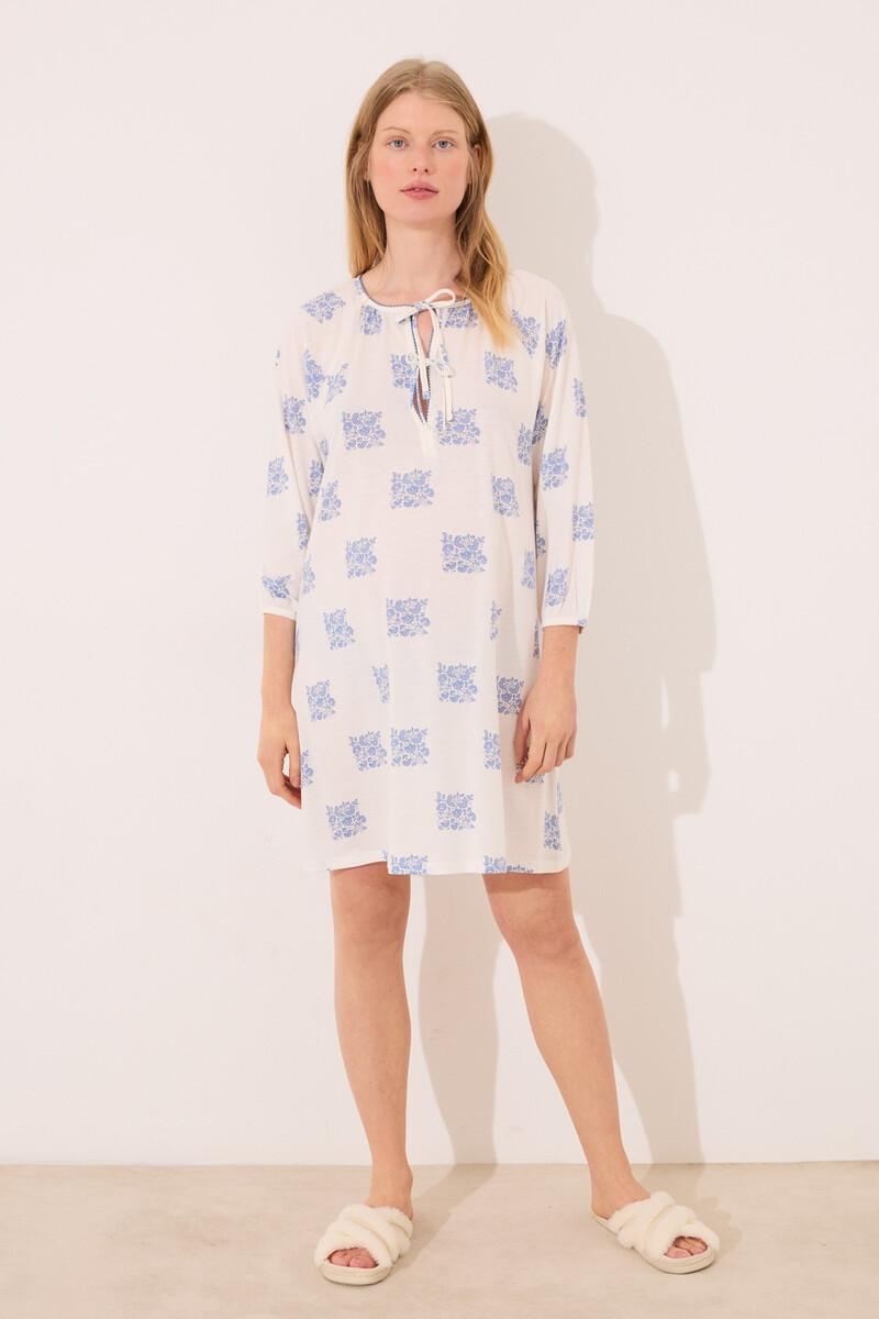 women'secret Camisón corto "maternity" blanco estampado boho Precios de Black Friday
