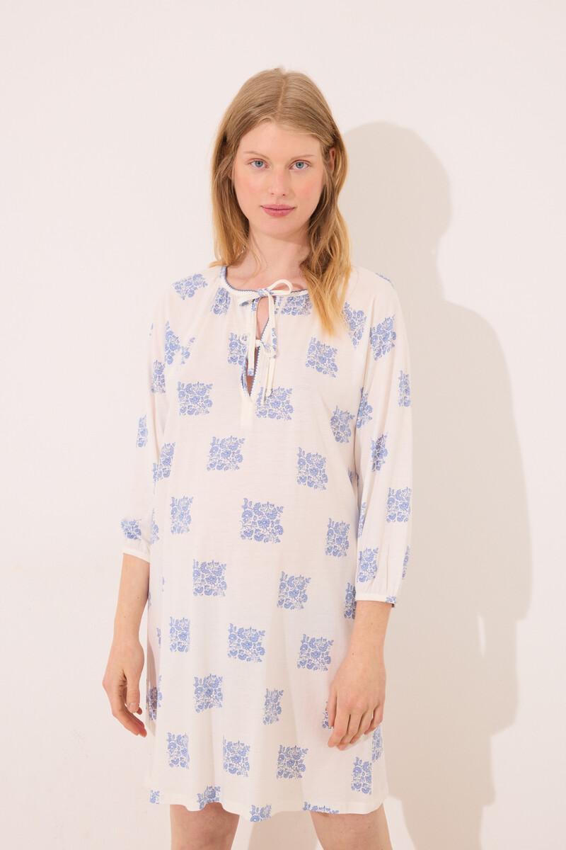 women'secret Camisón corto "maternity" blanco estampado boho Precios de Black Friday