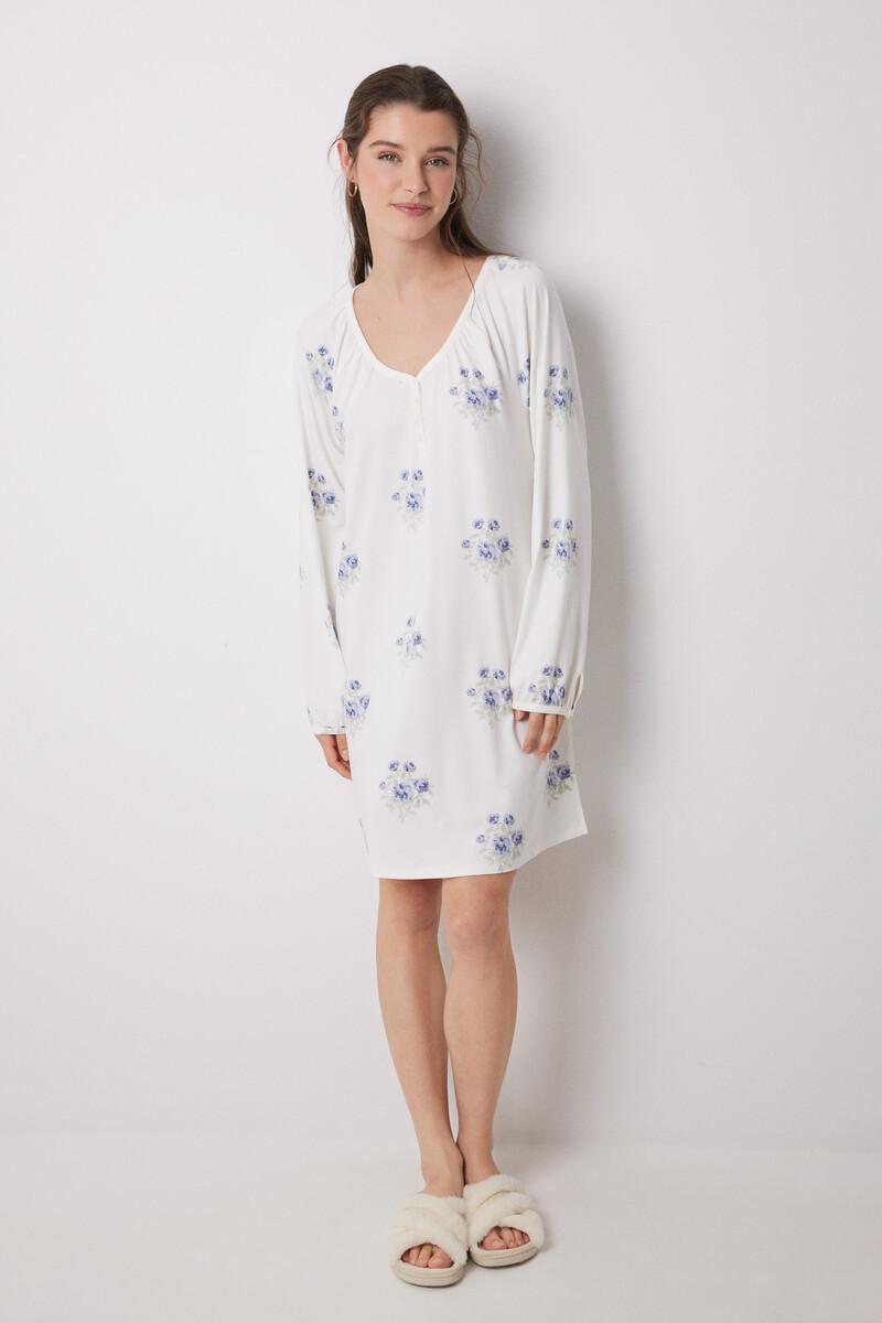 women'secret Camisón largo tejido punto suave blanco Ofertas de temporada