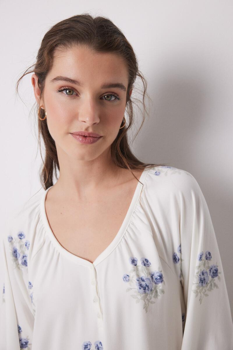 women'secret Camisón largo tejido punto suave blanco Ofertas de temporada