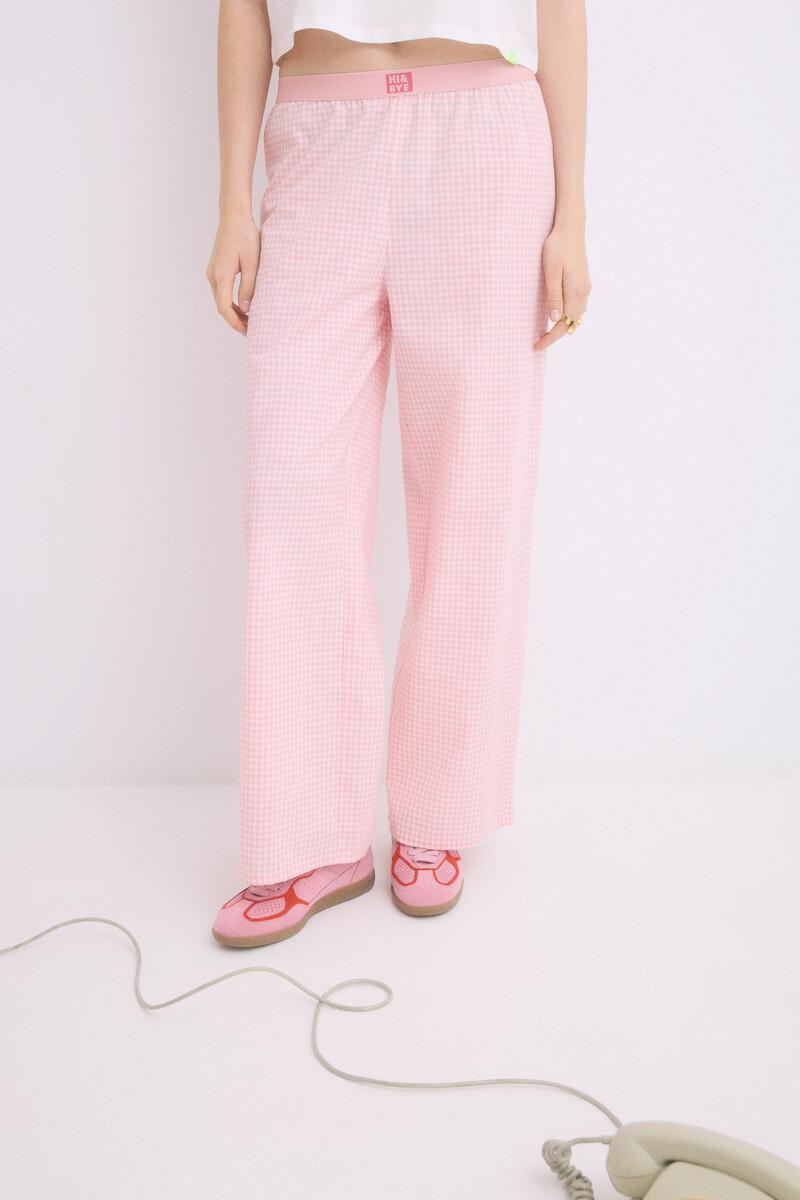 women'secret Pijama 100% algodón cuadro vichy rosa Ofertas especiales