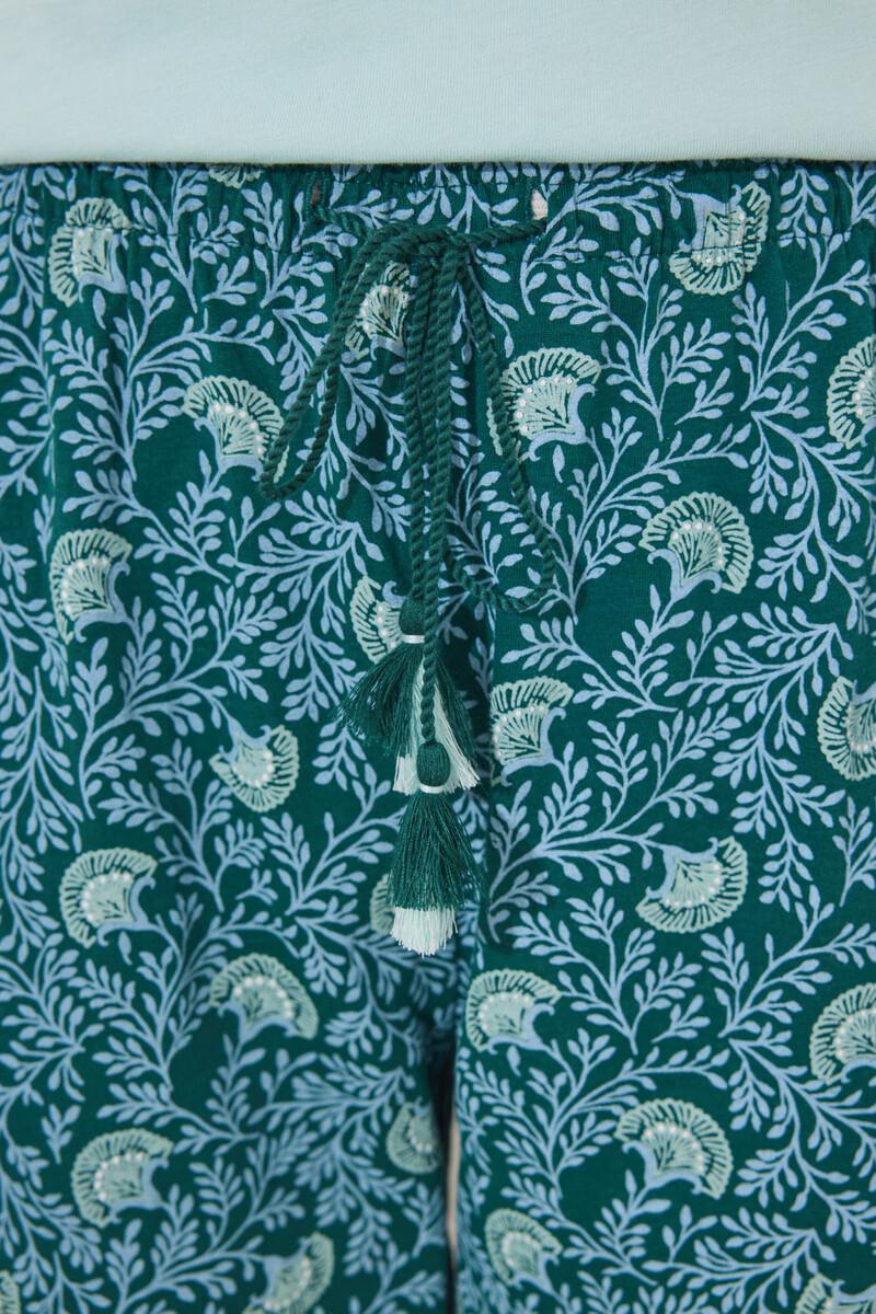 women'secret Pijama 100% algodón verde flores Devoluciones gratuitas