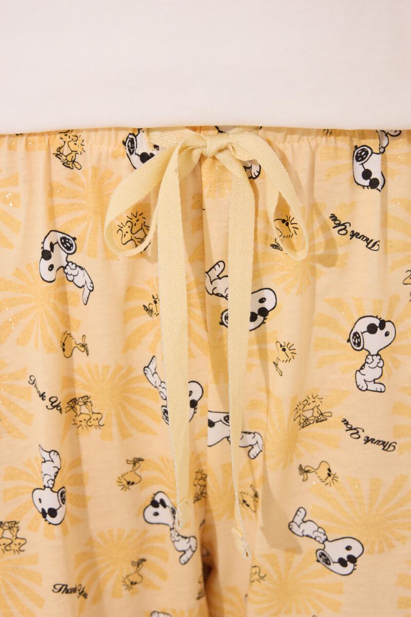 women'secret Pijama largo algodón Snoopy manga corta 2025