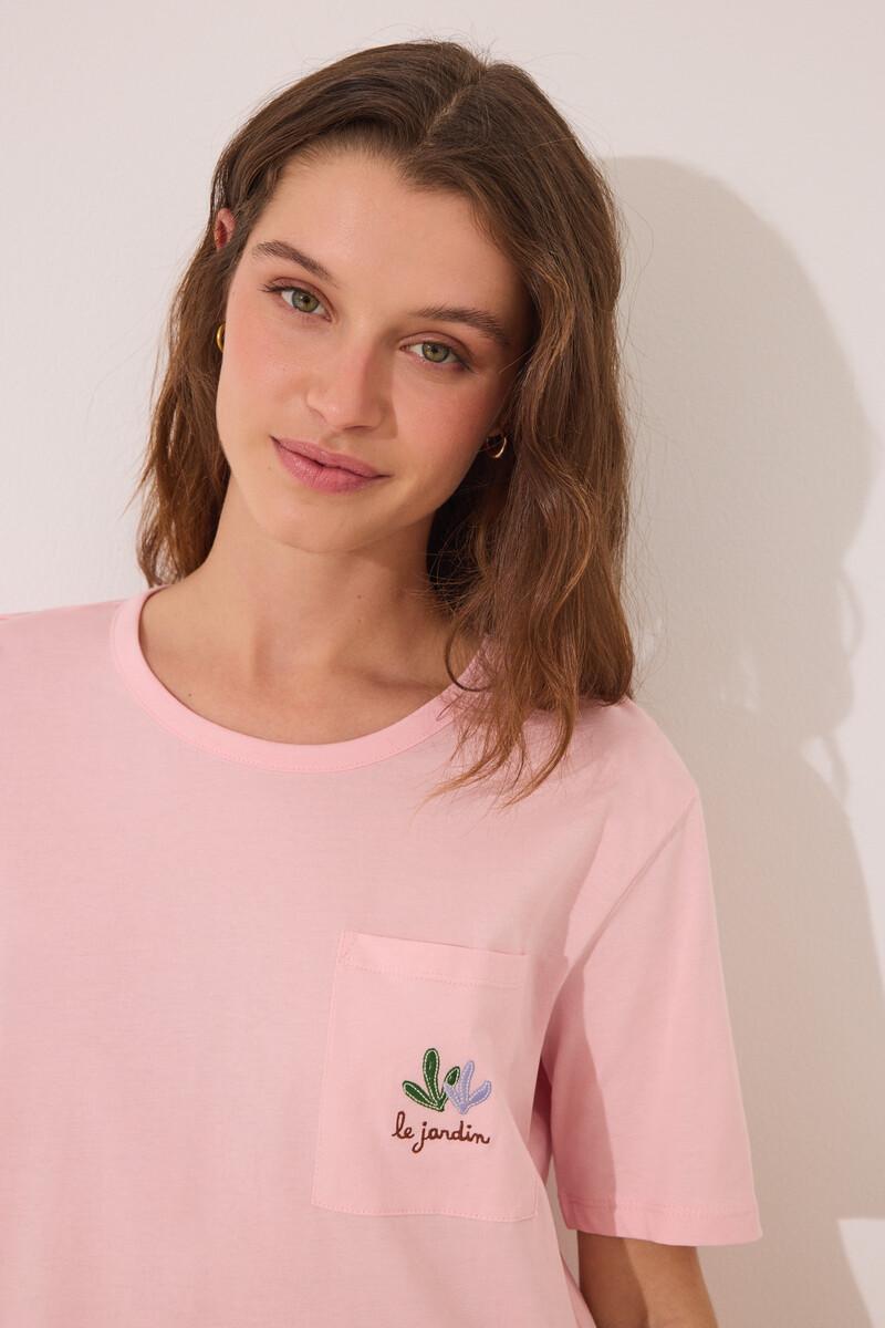women'secret Pijama Capri 100% algodón rosa macetas Outlet online