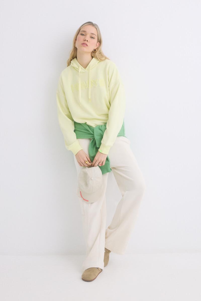 women'secret Sudadera capucha felpa algodón amarillo Venta caliente