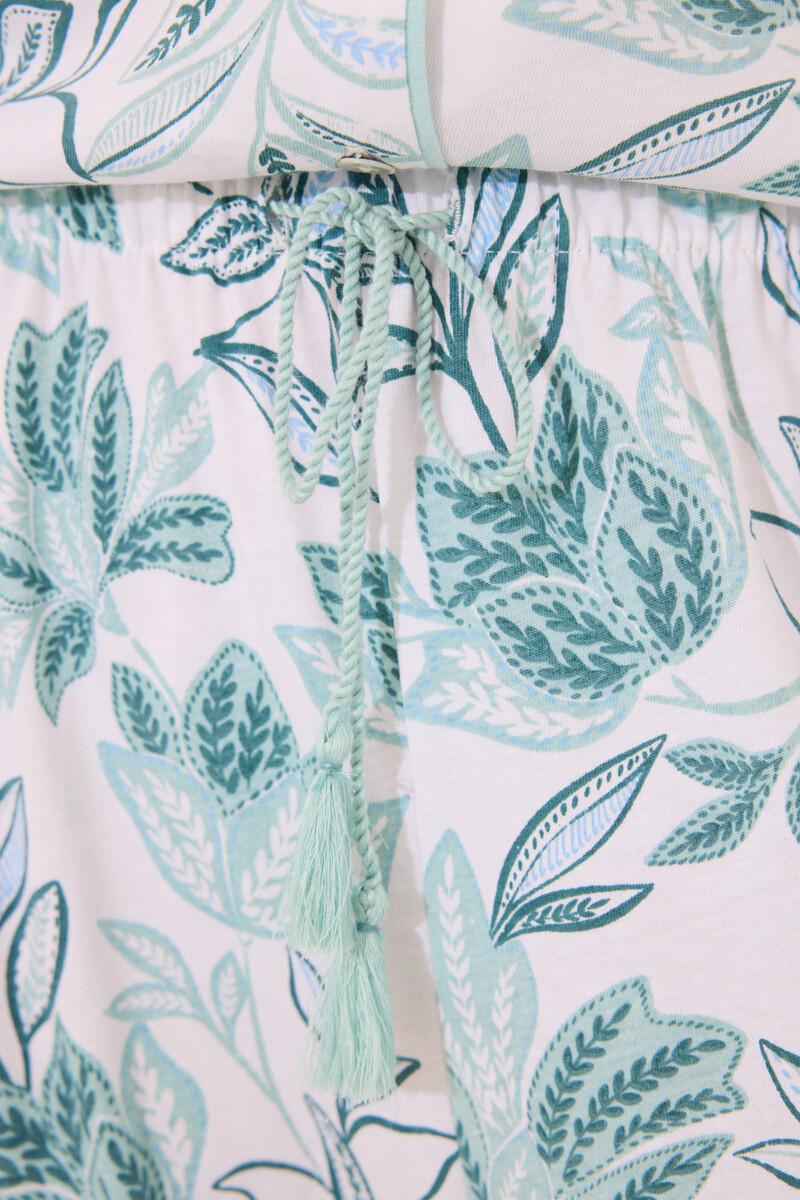women'secret Pijama camisero 100% algodón flores verdes Rebajas de fábrica