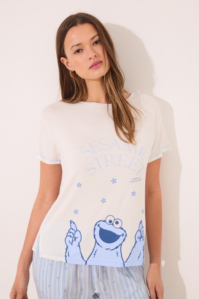 women'secret Pijama viscosa soft touch azul "Barrio Sésamo" Ventas relámpago