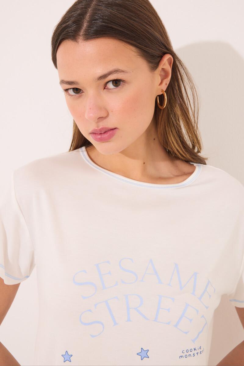 women'secret Pijama viscosa soft touch azul "Barrio Sésamo" Ventas relámpago