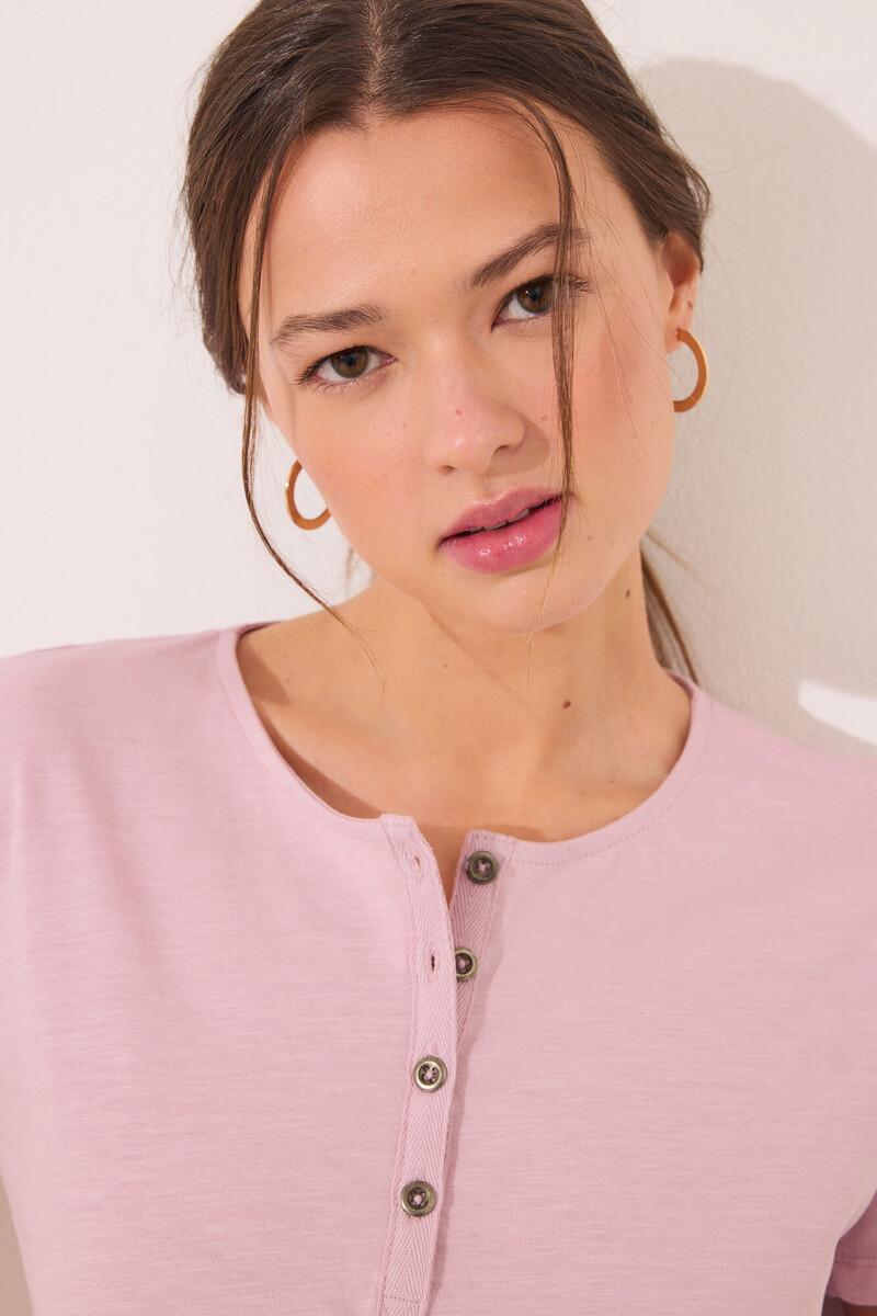 women'secret Camiseta lisa manga corta 100% algodón rosa Mejor oferta