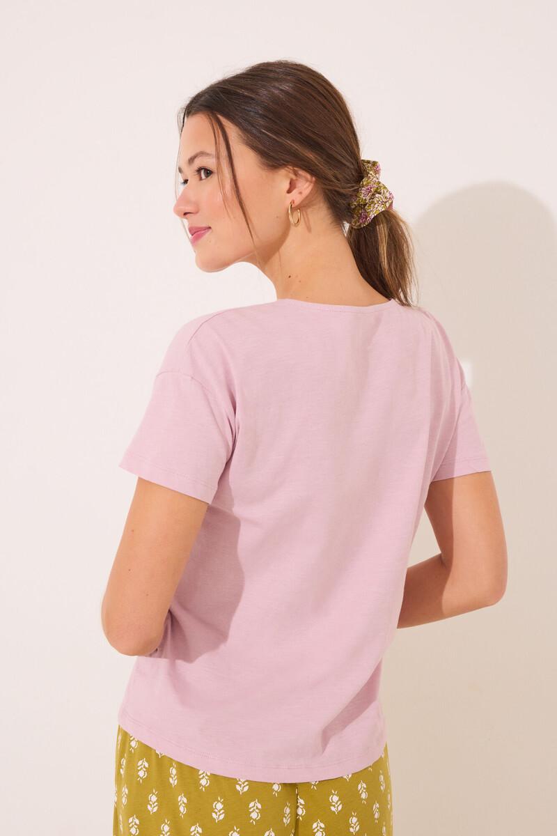 women'secret Camiseta lisa manga corta 100% algodón rosa Mejor oferta