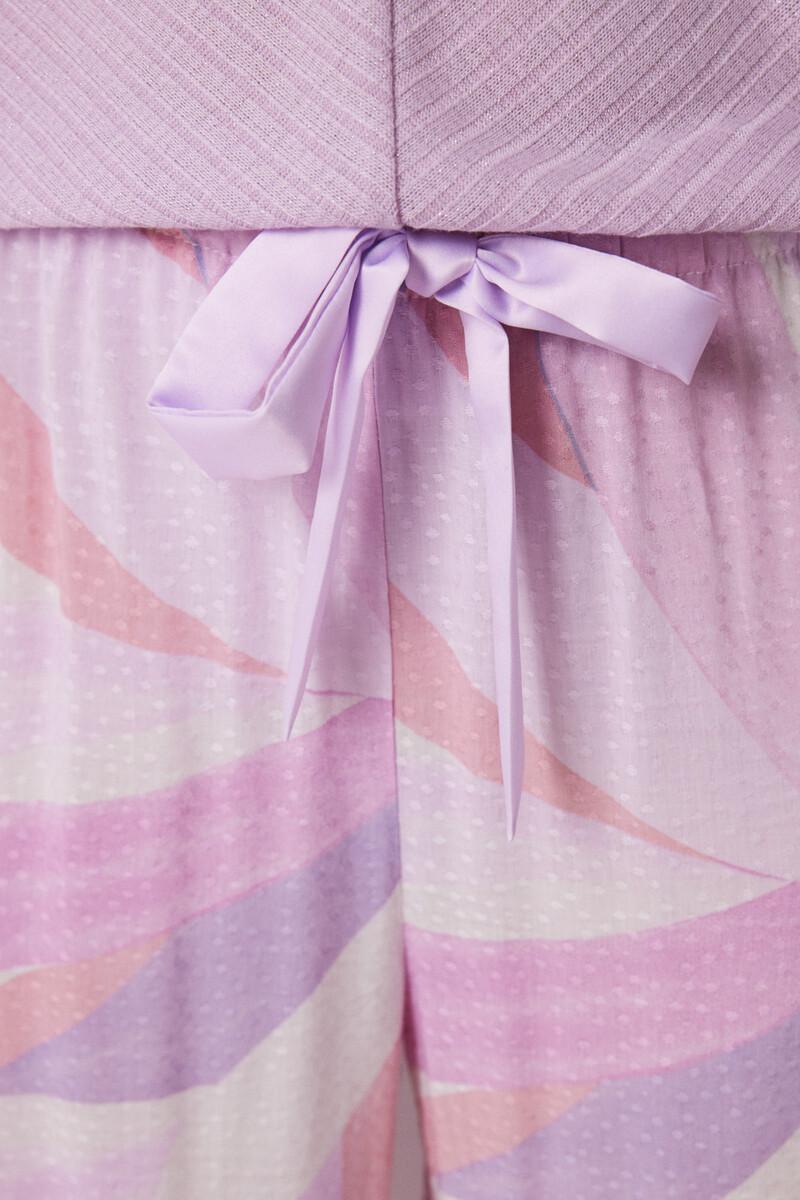 women'secret Pijama Capri estampado geométrico lila Envío gratis