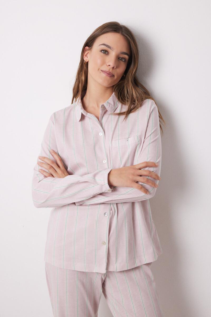 women'secret Pijama camisero largo 100% algodón rayas Solo hoy