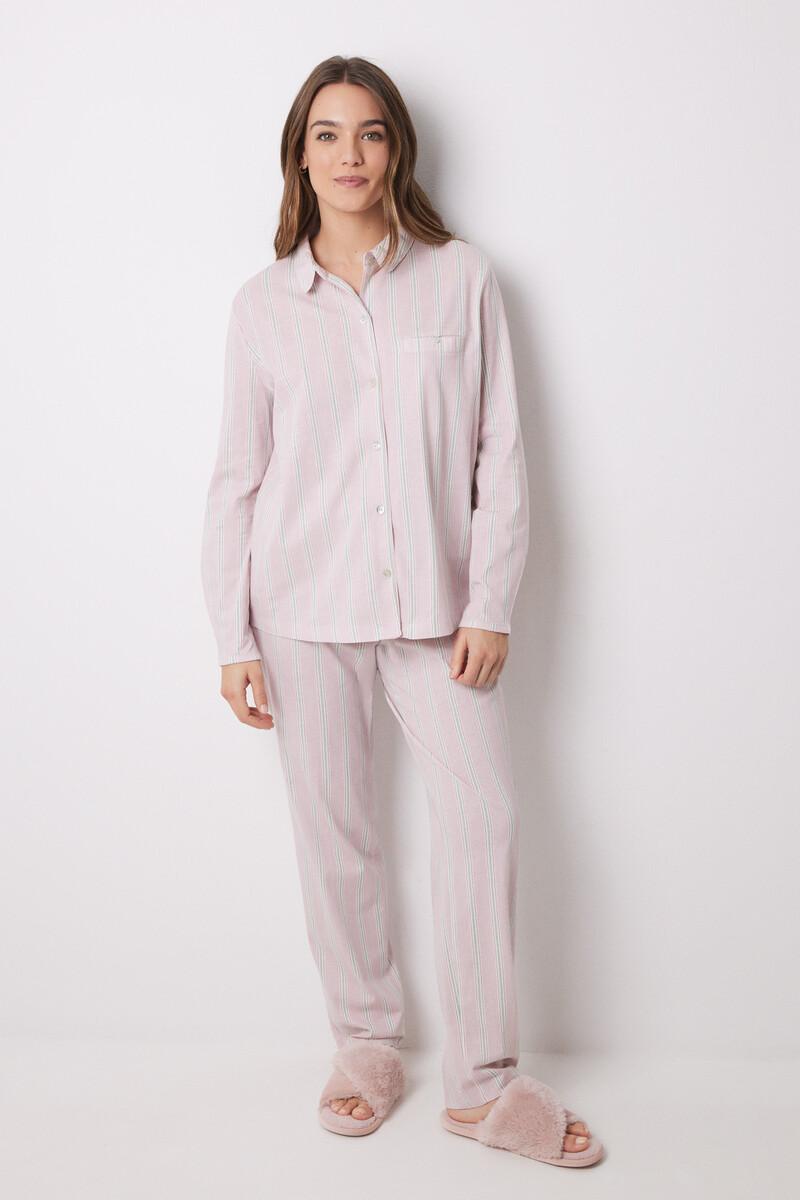 women'secret Pijama camisero largo 100% algodón rayas Solo hoy