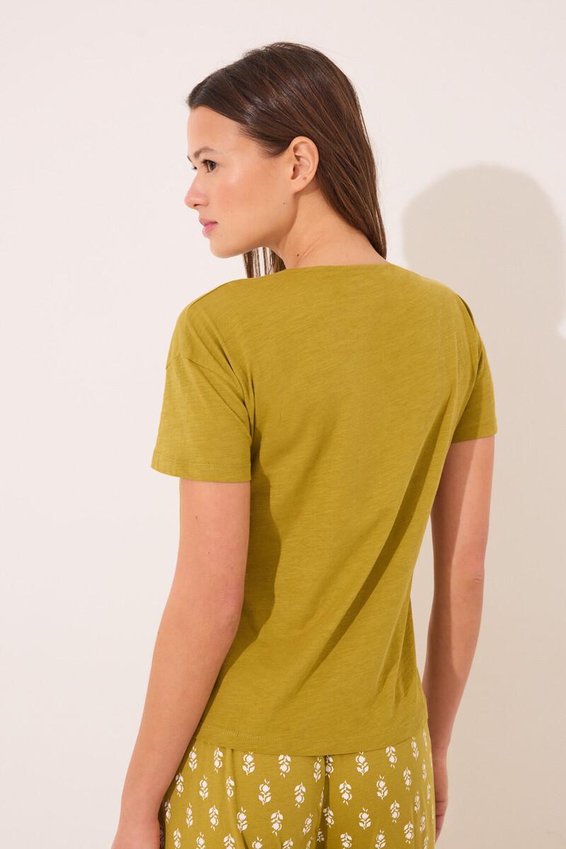 women'secret Camiseta lisa manga corta 100% algodón kaki Oferta especial de fábrica