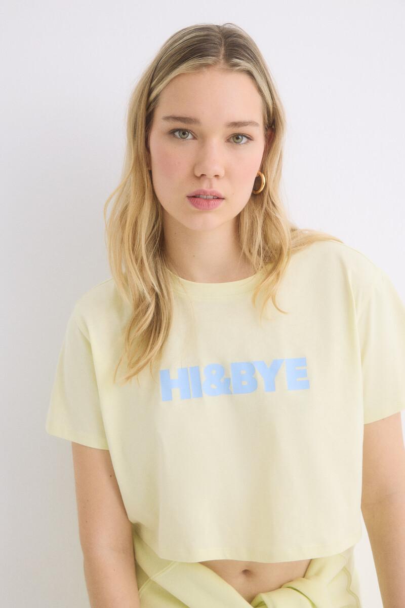 women'secret Camiseta 100% algodón amarillo Promoción trimestral