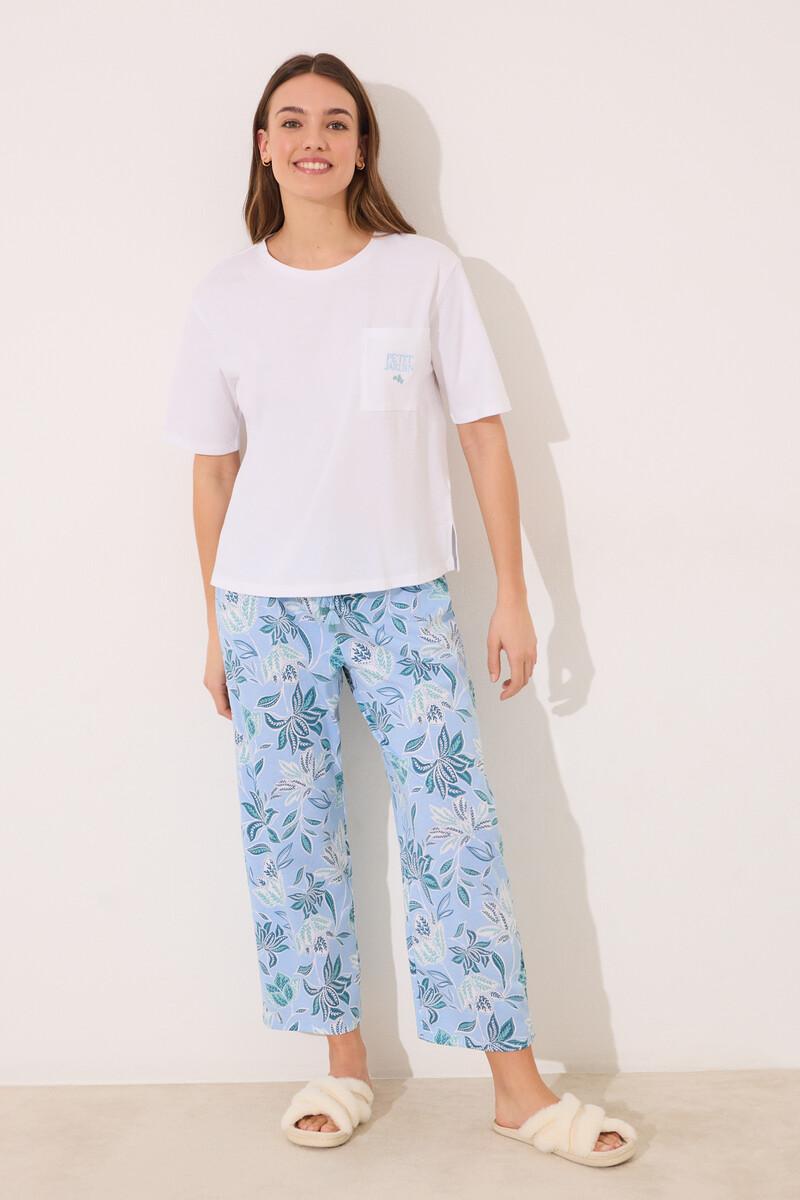 women'secret Pijama Capri 100% algodón estampado flores Grandes descuentos