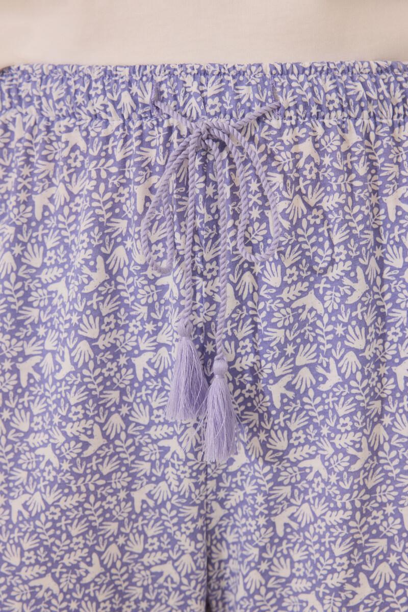 women'secret Pijama Capri 100% algodón blanco flores Libre de impuestos