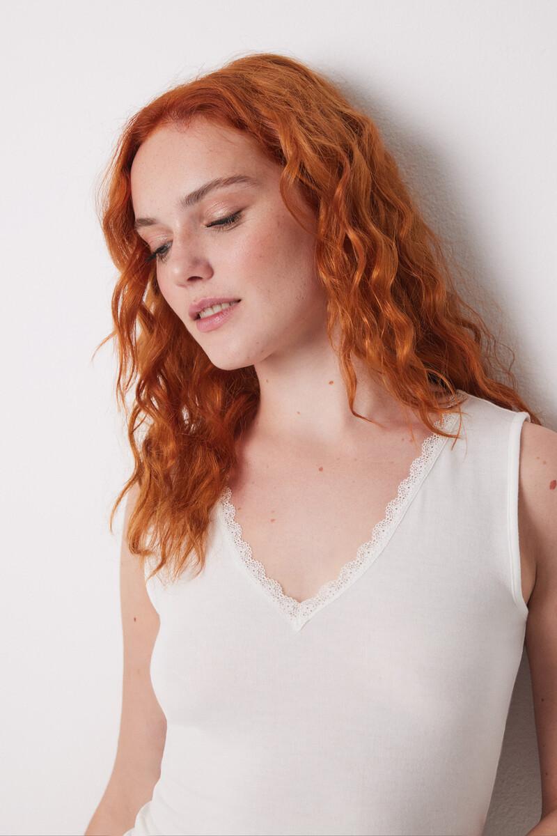 women'secret Camiseta punto súper suave blanco Rebajas