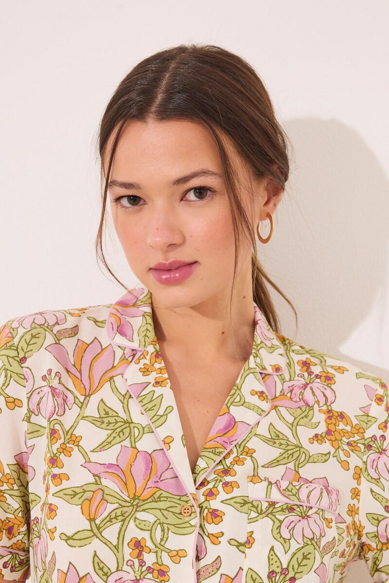 women'secret Pijama camisero viscosa estampado flores Gran oferta