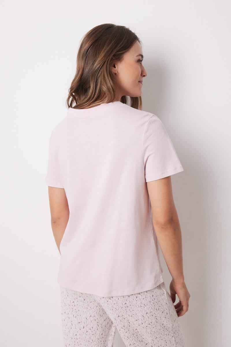 women'secret Camiseta manga corta 100% algodón rosa Último día
