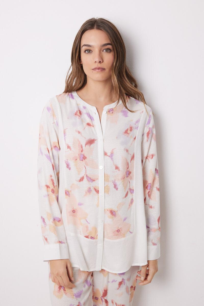 women'secret Pijama camisero largo viscosa flores Precio de fábrica