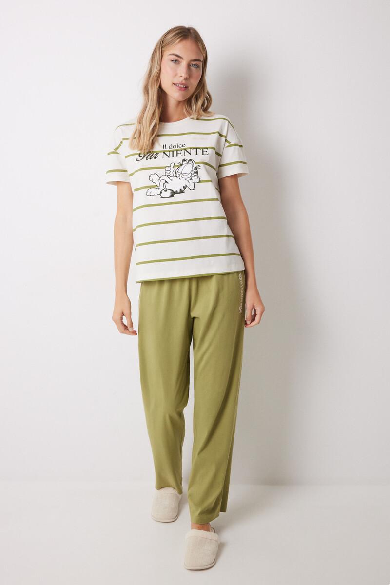 women'secret Pijama largo algodón Garfield manga corta Superdescuento