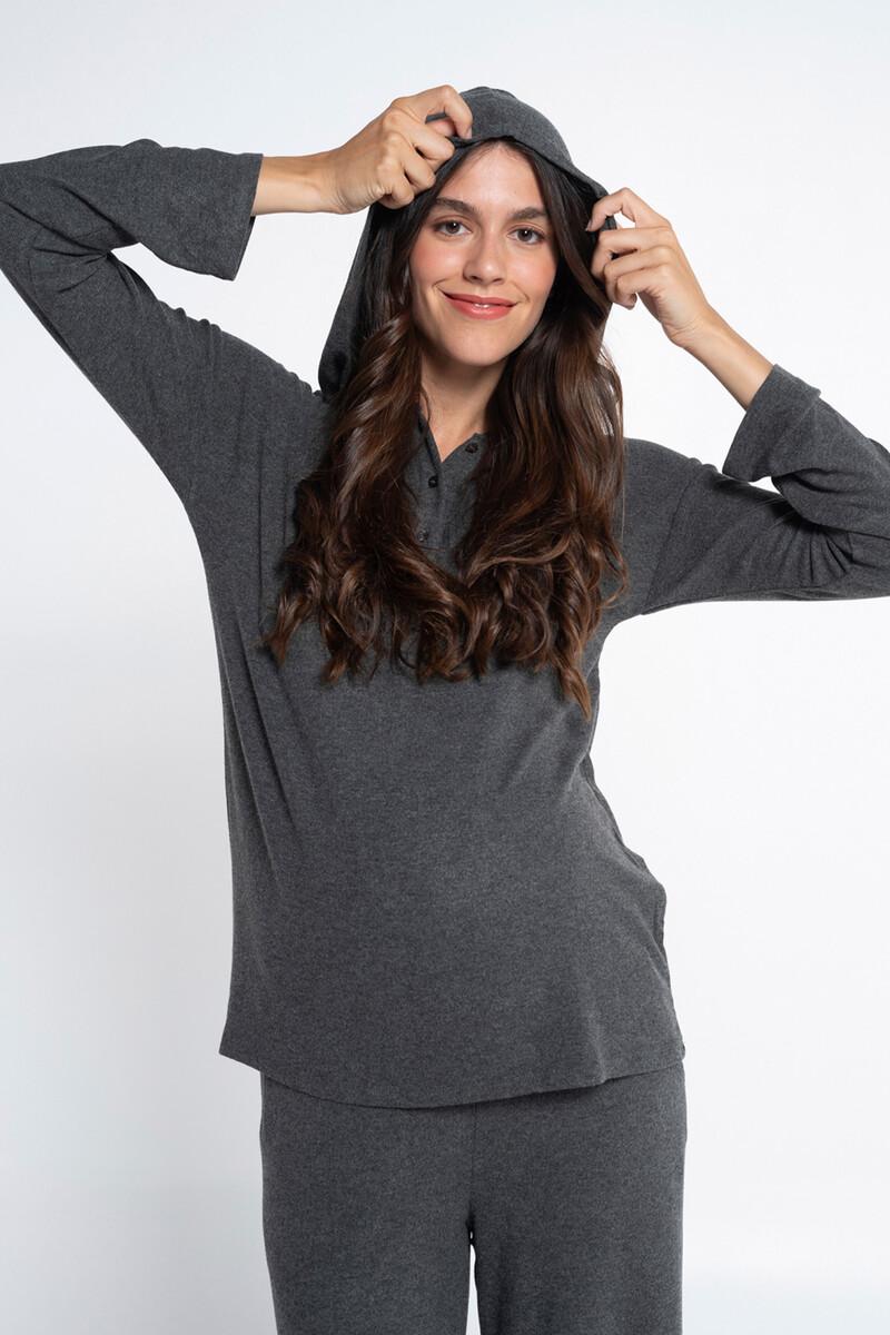 women'secret Pijama largo premamá de canalé con capucha Liquidación