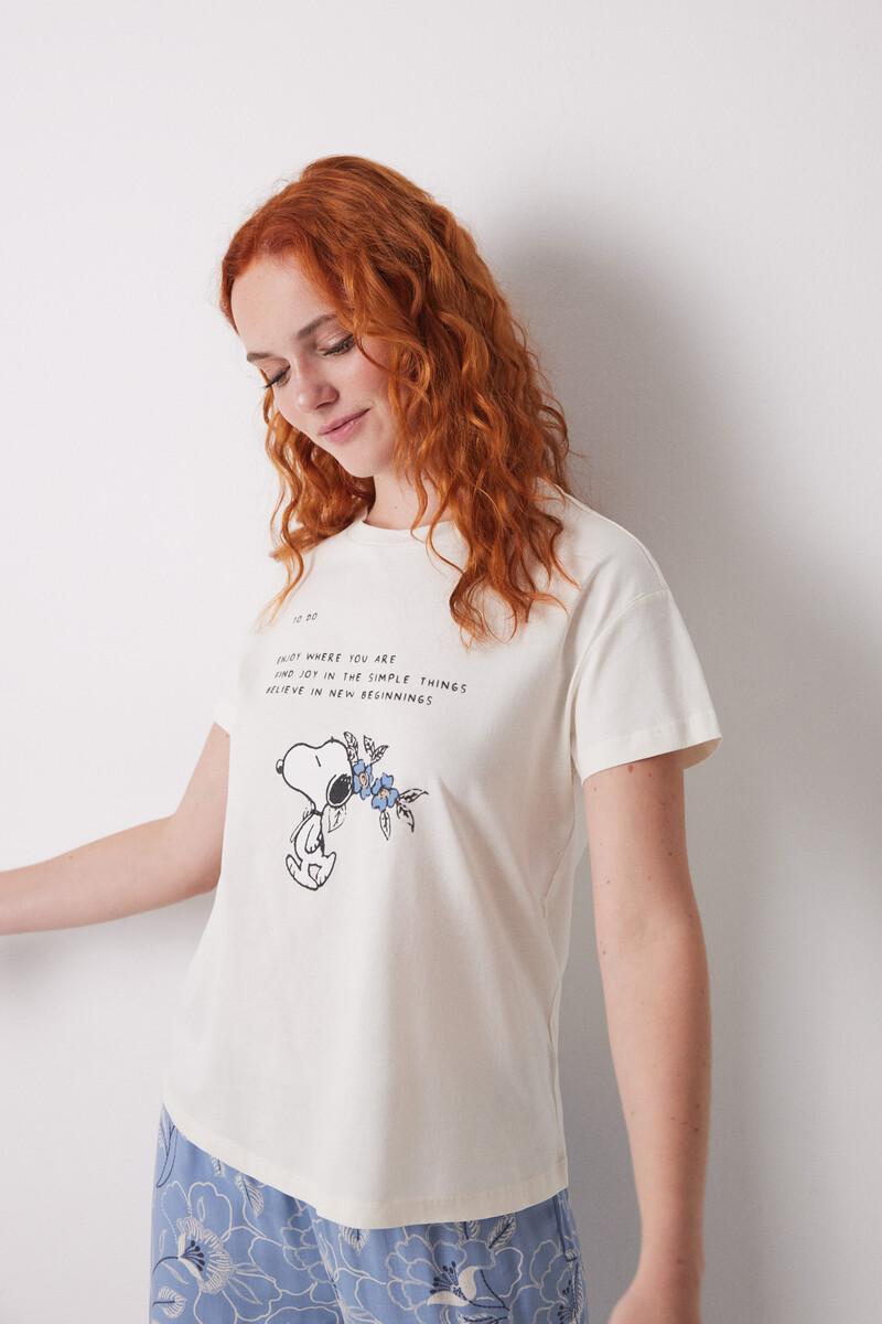 women'secret Camiseta manga corta 100% algodón Snoopy Tienda de fábrica