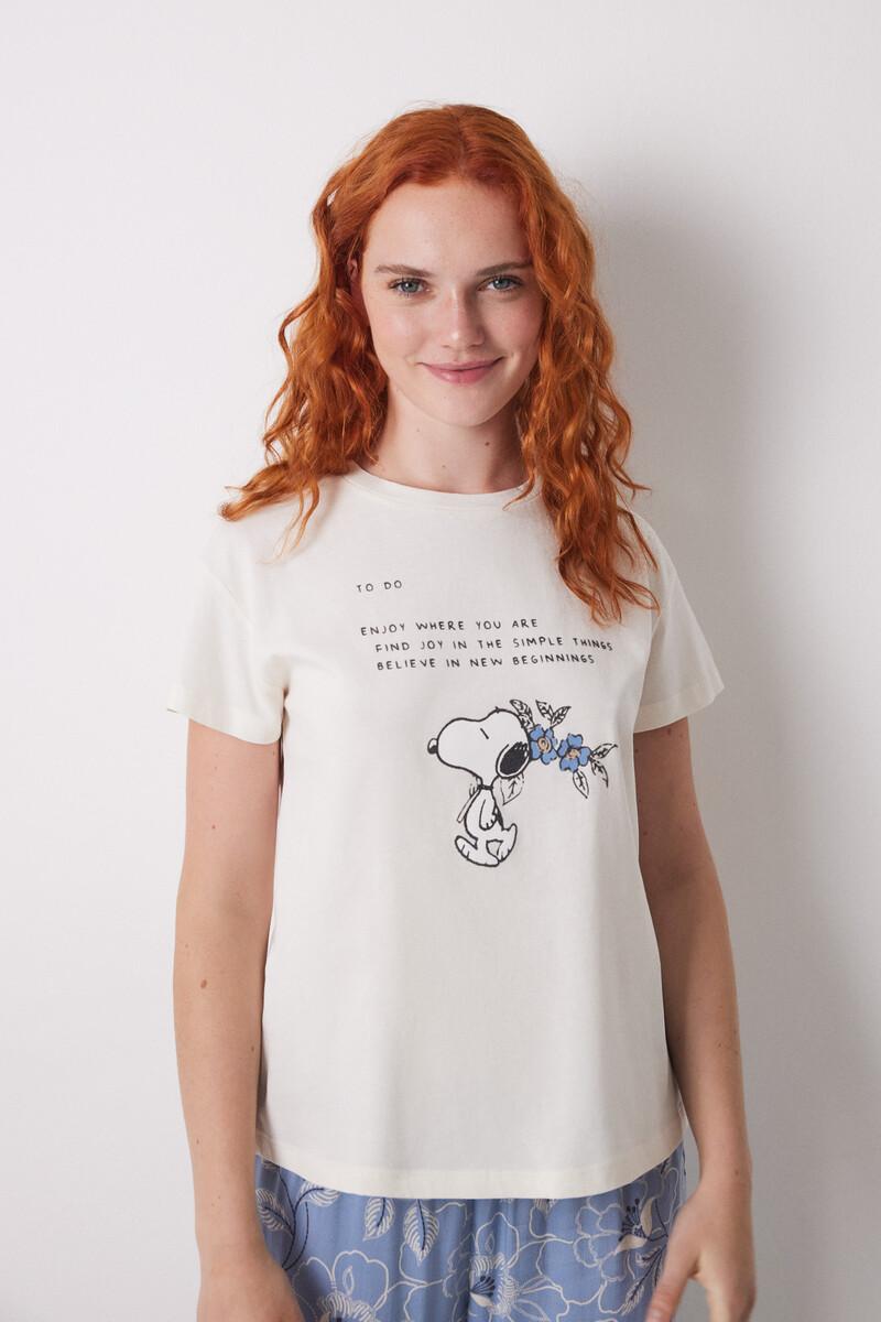 women'secret Camiseta manga corta 100% algodón Snoopy Tienda de fábrica
