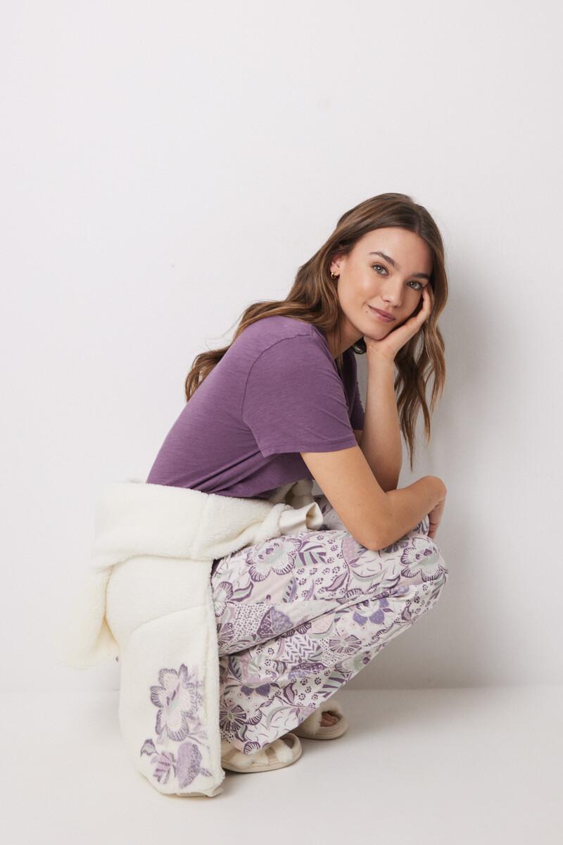 women'secret Camiseta manga corta 100% algodón morado En oferta