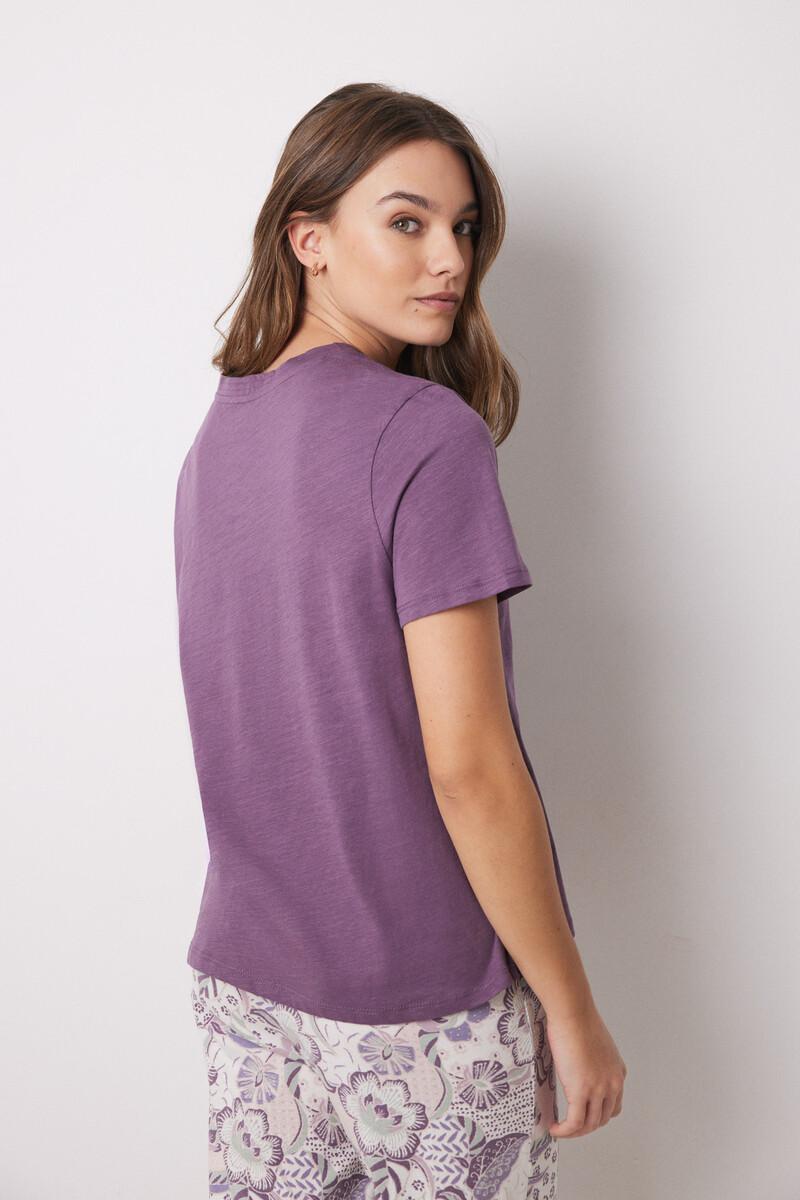 women'secret Camiseta manga corta 100% algodón morado En oferta