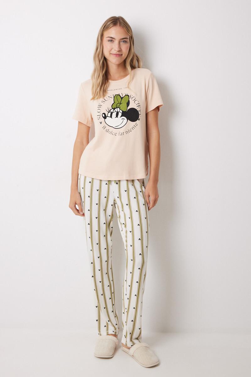 women'secret Pijama largo Minnie manga corta