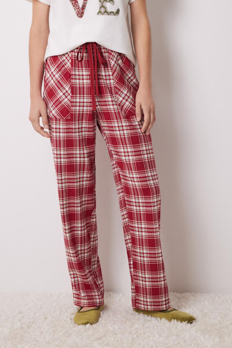 women'secret Pantalón pijama cuadros algodón rojo Últimos 3 días