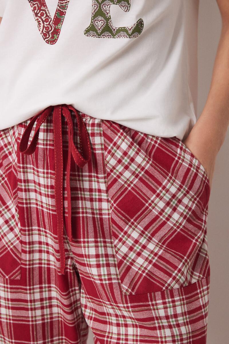 women'secret Pantalón pijama cuadros algodón rojo Últimos 3 días